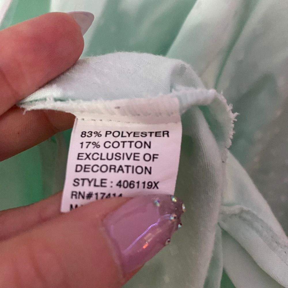 Miss Elaine Pajama Set Women 1X Mint Green Satin Jacquard Dot - Picture 5 of 10